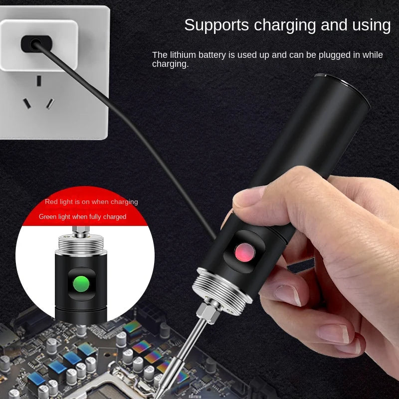 USB Electric Soldering Iron Home Small 18650 Battery Removable 1500mA Large Capacity Mini Wireless Soldering Iron Set USB-102