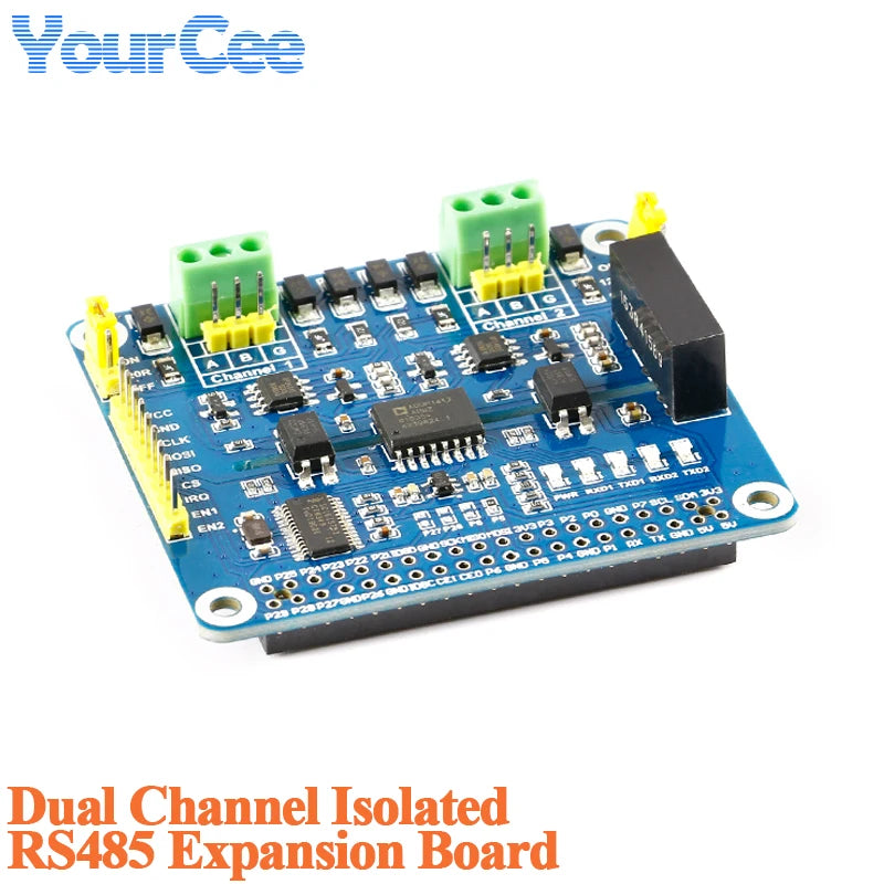 2 Channel Isolated CAN Expansion HAT MCP2515 SN65HVD230 Multi Onboard Protection Circuit for Raspberry Pi STM32 RS485