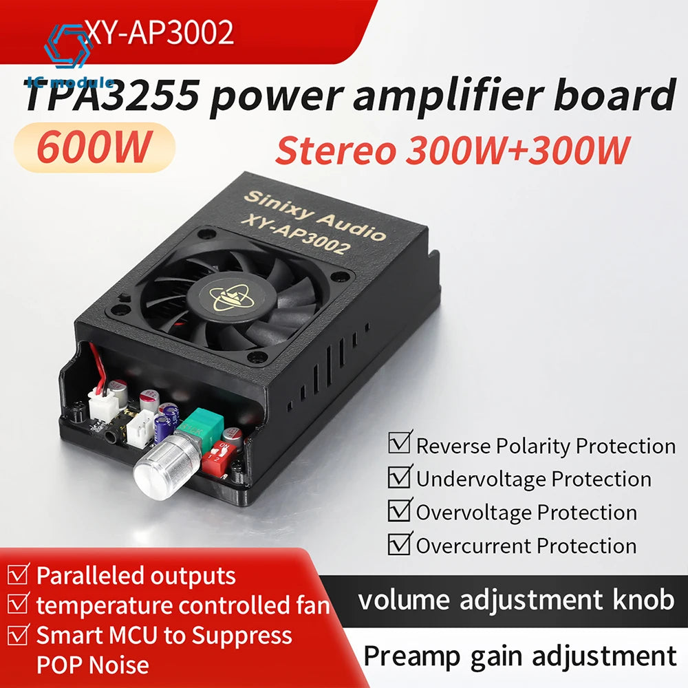 XY-AP3002 Pure Digital Power Amplifier Board TPA3255 Chip 600W Mono 300Wx2 Stereo HiFi Speaker pro Audio