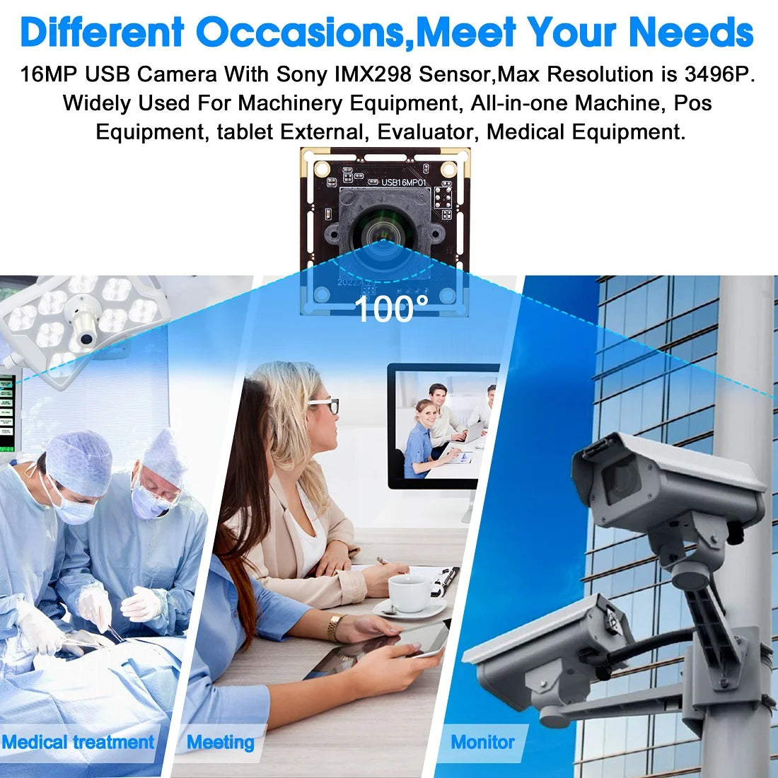 ELP 16MP Mini Webcam IMX298 Color Sensor HD USB Camera Module 4656x3496 Embedded Camera for PC Laptop Computer