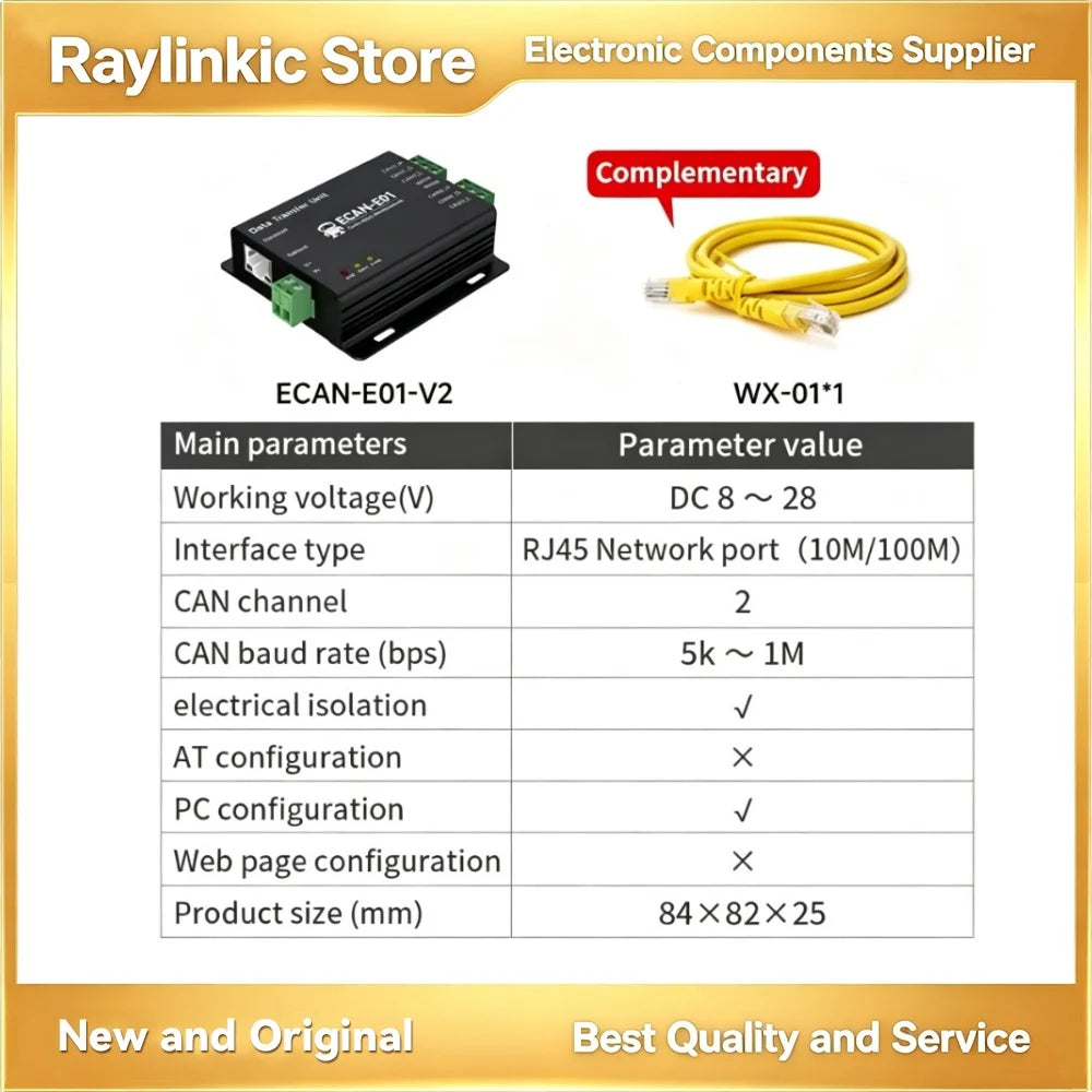 ECAN-S01 ECAN-E02 CAN Protocol Converter CAN to TTL/RS485/RS232/RS422/Ethernet/WiFi AT Command EBYTE ECAN Series Modbus TCP UDP