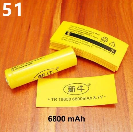 100pcs/lot 18650 lithium battery heat shrinkable skin battery packaging PVC packaging insulation sleeve DIY replacement skin