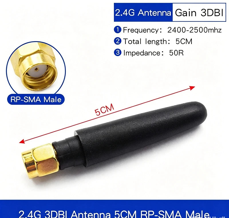 WiFi Antenna 6DBI 2.4GHz Foldable Glue Stick Antenna SMA Male Connector 2400-2500MHz Signal Booster For WiFi Router Wireless