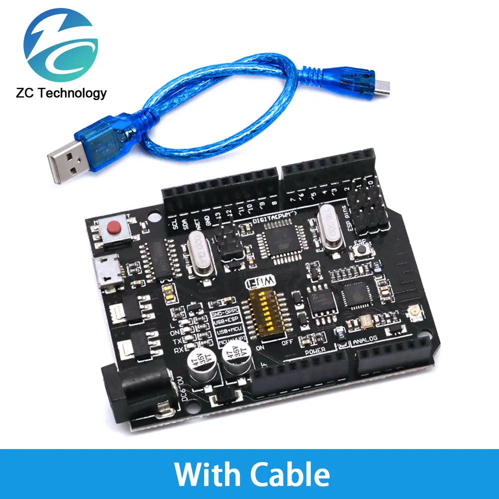 UNO+WiFi R3 ATmega328P+ESP8266 CH340 (32Mb memory) 6V-9V USB-TTL CH340G For Arduino NodeMCU WeMos One Development board