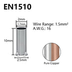 Pure Copper Non-Insulated Cord End Terminals Kit EN0508 EN1008 EN4009 Naked Wire Ferrules Crimp Terminals Wire Connector