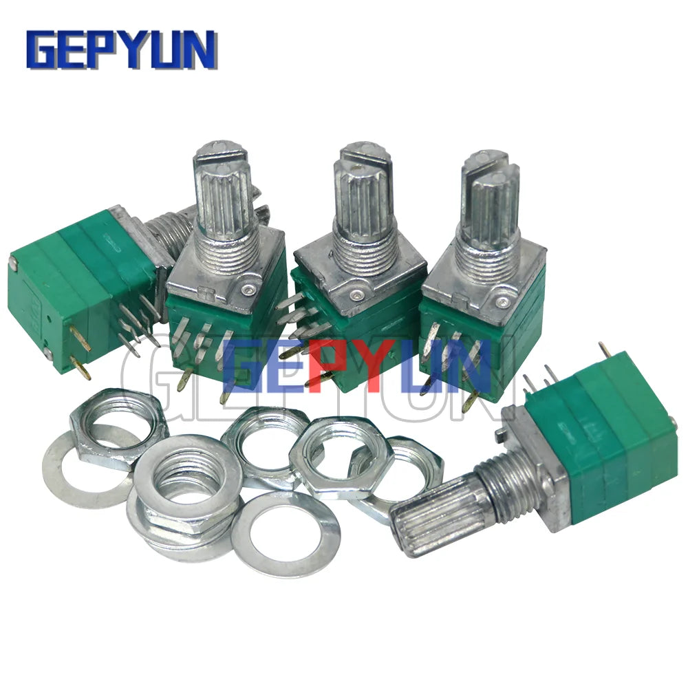 5pcs RK097GS 8PIN 10K 50K B10K B50K RK097G with a switch audio shaft 15mm amplifier sealing potentiometer