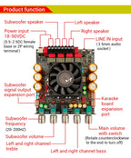 ZK-APTX3 Bt Amplifier Board 2.1 Channel 300W+300W+600W Amplifier Chip Tpa3255 Subwoofer Theater Audio Stereo Equalizer Amp