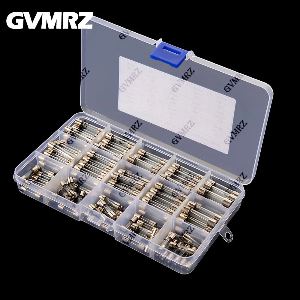 150Pcs 15value 5x20mm 6x30mm Glass Fuse Assorted Kit Box 0.25A 0.5A 1A 2A 3A 5A 8A 10A 15A 20A 30A