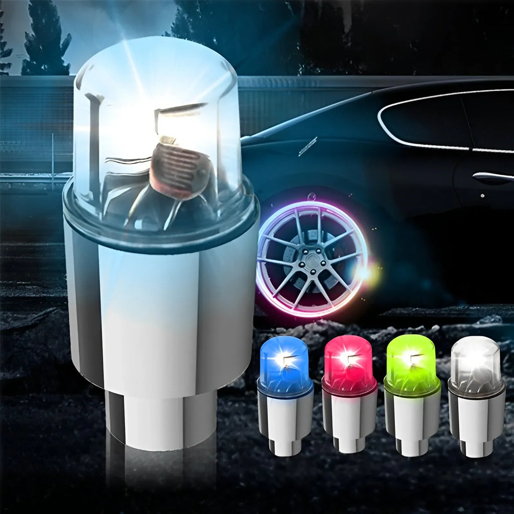 2/4Pcs Car Hub Ambient Light Bicycle LED Tire Lights Universal Car Neon Lamp Valve Cover Lights Tire Colorful Flashing BulbDecor