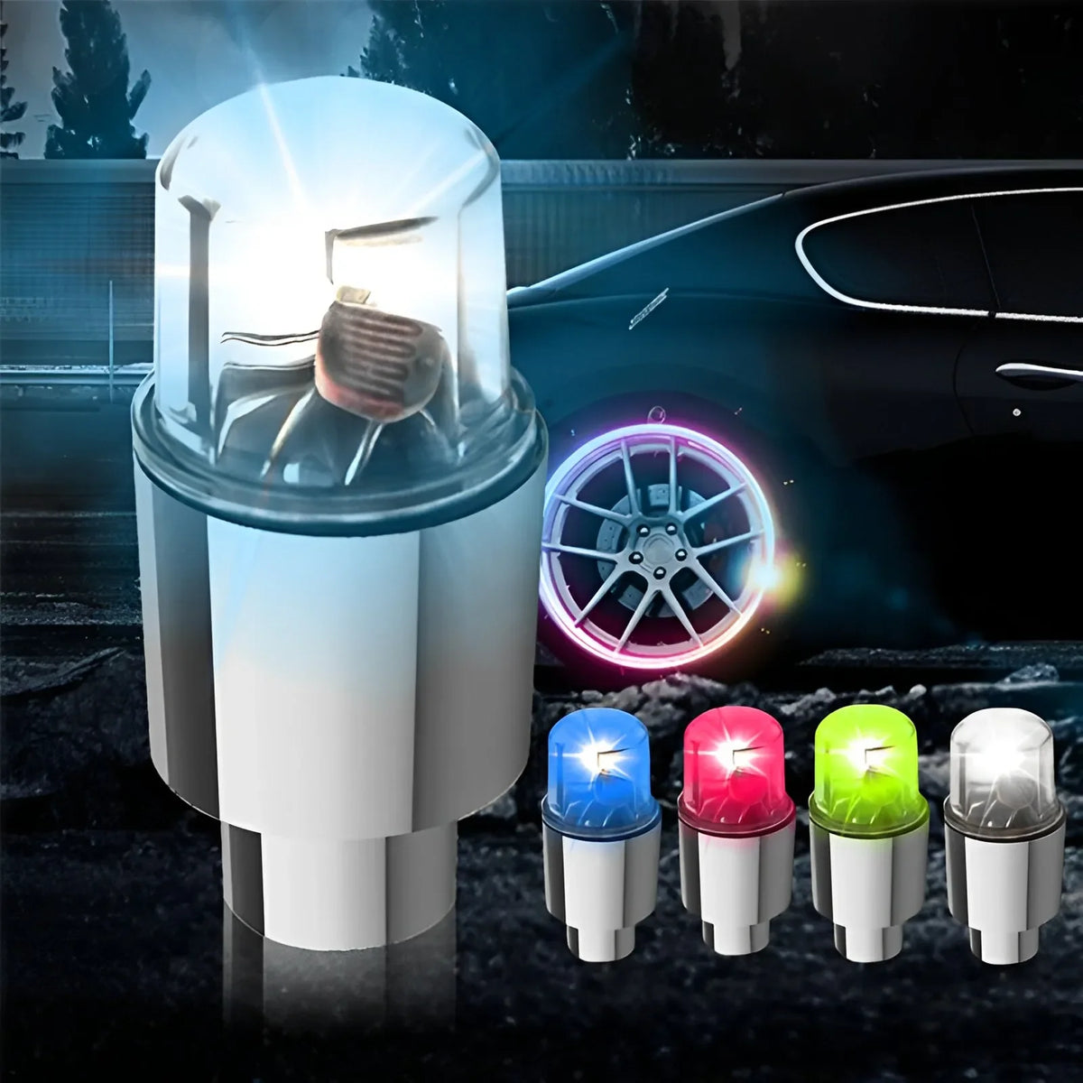 2/4Pcs Car Hub Ambient Light Bicycle LED Tire Lights Universal Car Neon Lamp Valve Cover Lights Tire Colorful Flashing BulbDecor