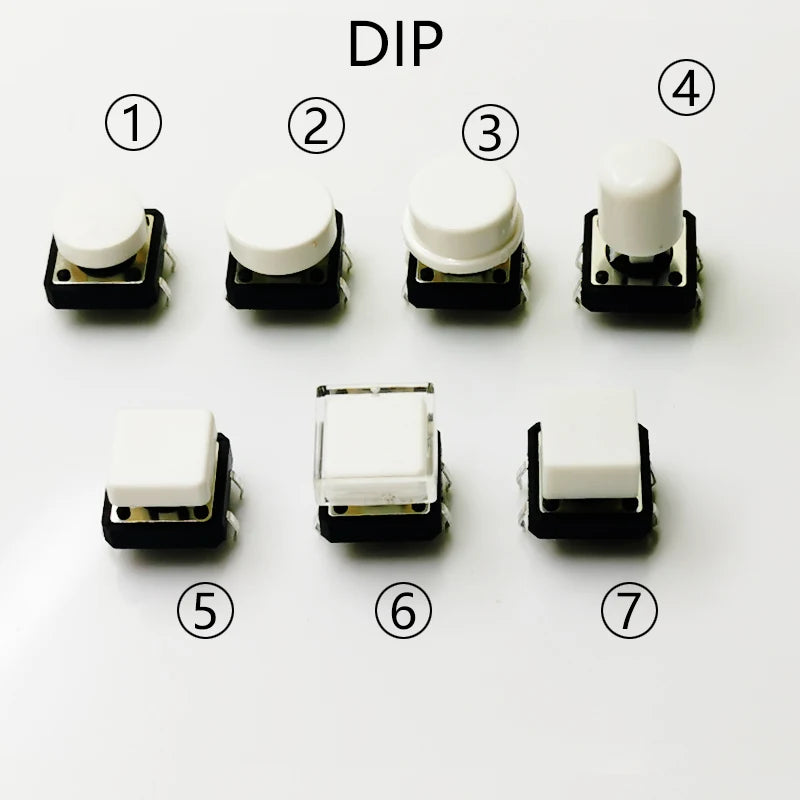 10 Sets Momentary Tactile Button 4PIN SMT/DIP 12X12mm H=9.8/9/16.8mm With Cap Tact Switch Push Button Switch Micro Key Button