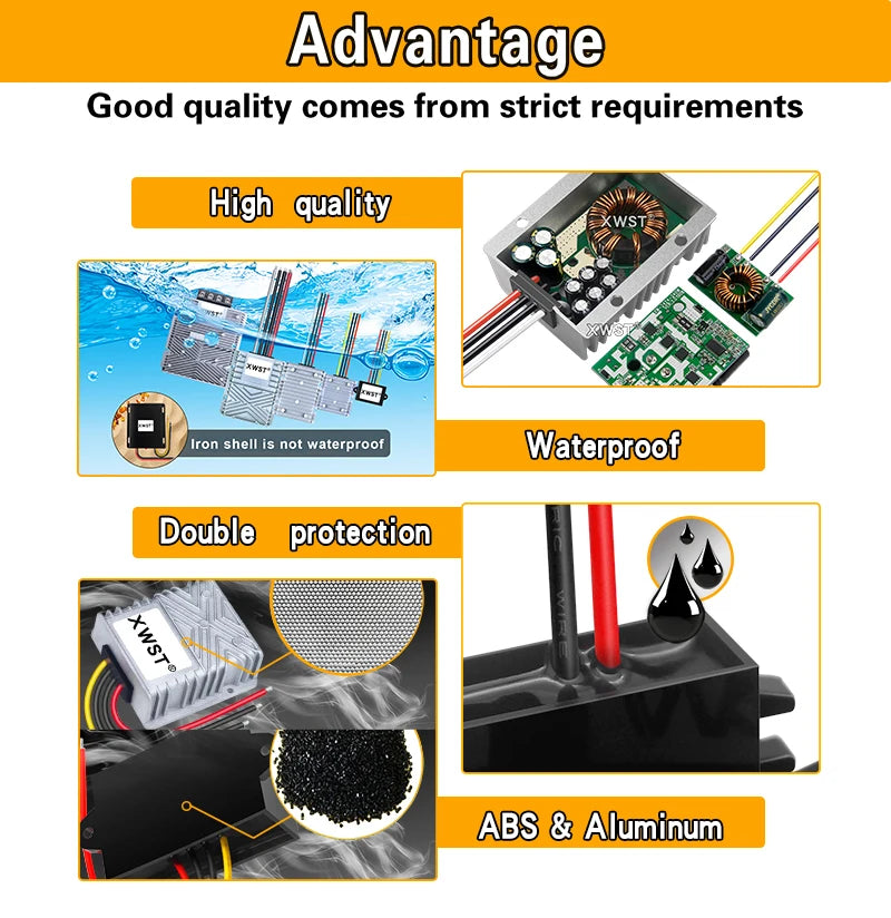 12V to 15V Step-Up Boost DC-DC Converter 1~100A Voltage Regulator Module for Solar Inverter Hybrid Systems