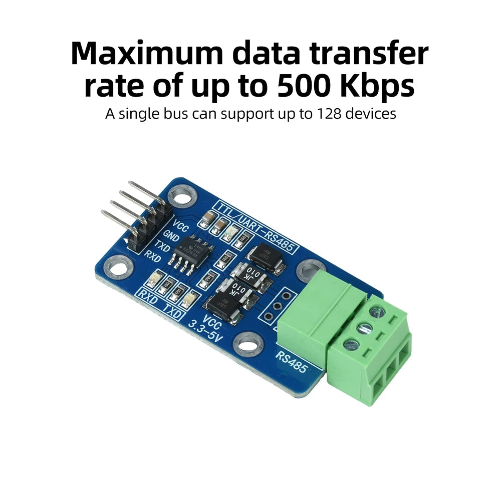 DC 3.3V-5V TTL to RS485 Module UART Level Converter Automatic Flow Control for MCU Serial Communication