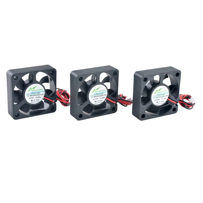 Industrial-Grade 50mm Axial Flow Fan –ACP5015 50x50x15mm Multi-Voltage (5V/12V/24V) Cooling Fan for Electronics & Power Systems