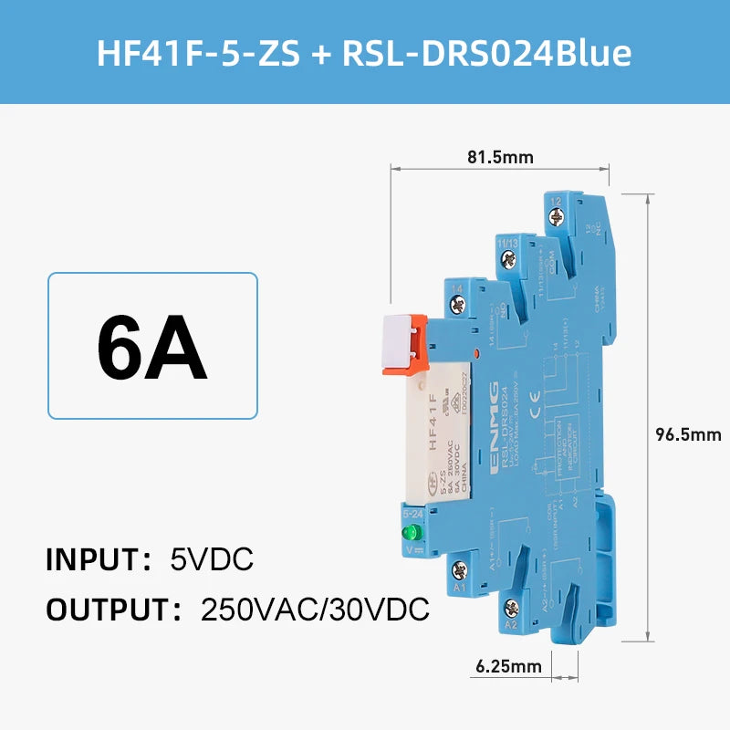 ENMG Ultra Slim Relay 5V 12V 24V 6.25mm HF41F-24-ZS DC AC Solid State Module 24V 6A NPN PNP Slim Chip Terminal High  Performance