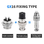 5Set GX12 GX16 Connectors 2pin 3pin 4pin 5pin Aviation Plug Socket Female Male Fixed Fixing Type Electrical Cable Wire Connector