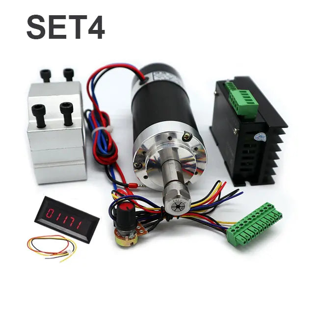 Brushless spindle 48V 500w ER11 Brushless DC Spindle Motor Driver Built in HALL sensor With 55MM Clamp Bracket