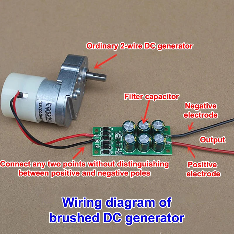 24V 3A Three-Phase Rectifier Bridge Small Generator Rectifier Board Brushless Brush DC Generator Filter Board Module
