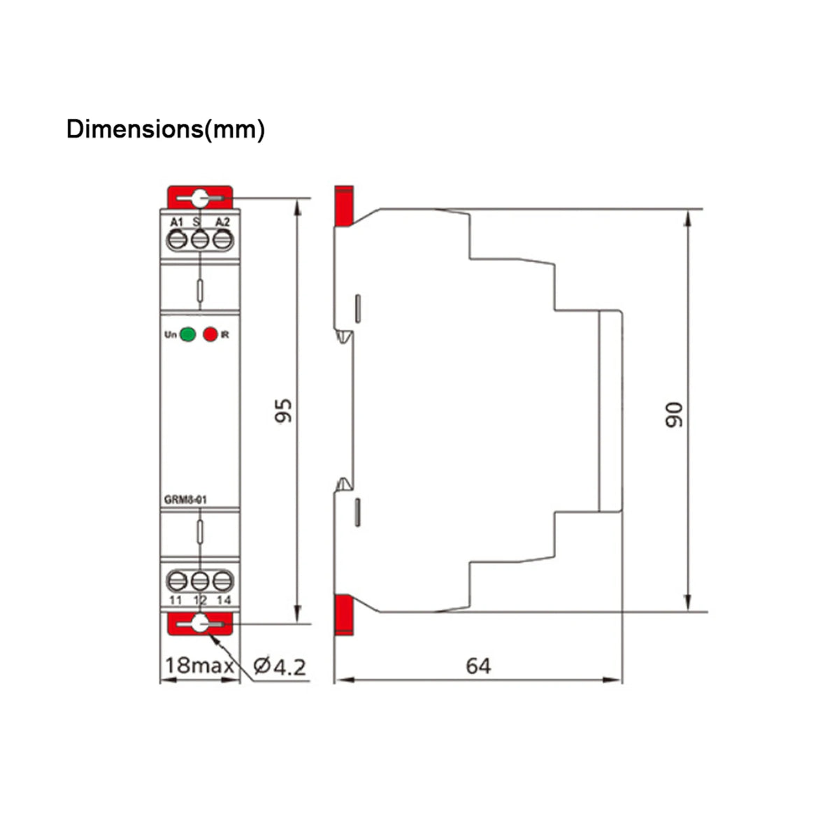 GRM8-01 Electronic Impulse Relay Din Rail Impulse Latching Relay Impulse Memory Relay AC/DC12-240V 35mm DIN Rail Mounting