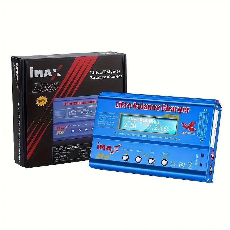 IMAX B6 Digital Battery Pack Charger, an 80W Digital Balance Charger for Aircraft Models, with a Discharge Power of 5W Suitable