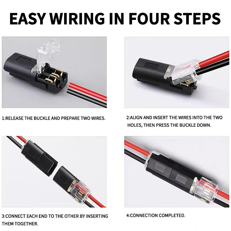 20/30/50/100 D2 Quick Wire Connector Solderless Push-in Terminal Block Electrical Cable Splice Connector for Home DIY Automotive