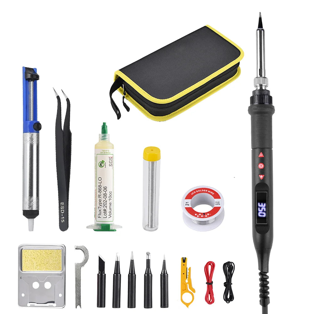 JCD 908U Soldering Iron Kit LCD Display 80W Adjustable Temperature Portable Soldering Iron 220V/110V Welding Tool