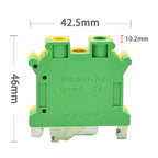 5 Pcs UK-10N DIN Rail Terminal Blocks, 10mm² Screw Clamp Connectors, Universal Feed-Through Wiring Terminals