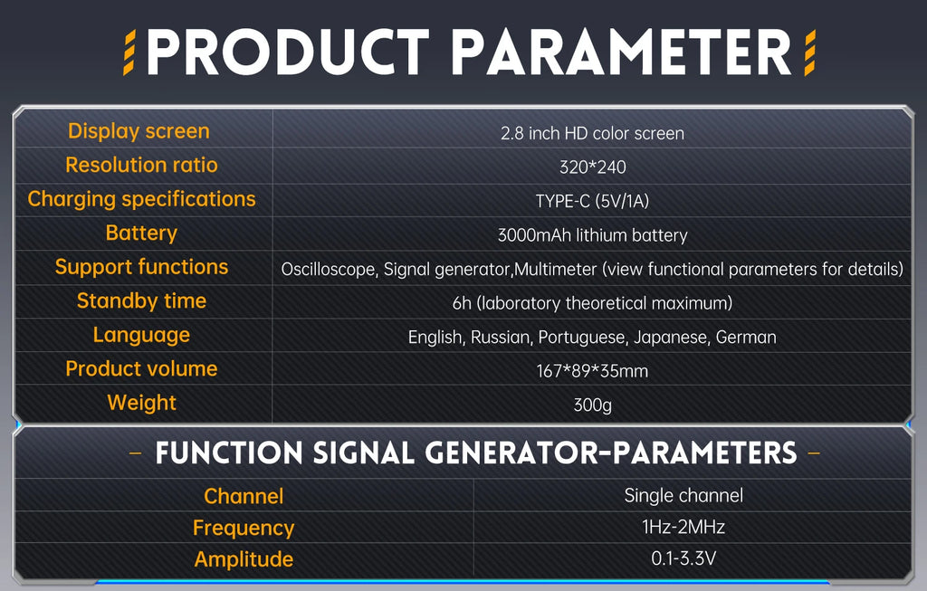 FNIRSI 2C23T 2C53T Upgrade 50MHz Handheld Digital Oscilloscope Multimeter Signal Generator  3 in 1 Dual Channel Automotive Tools