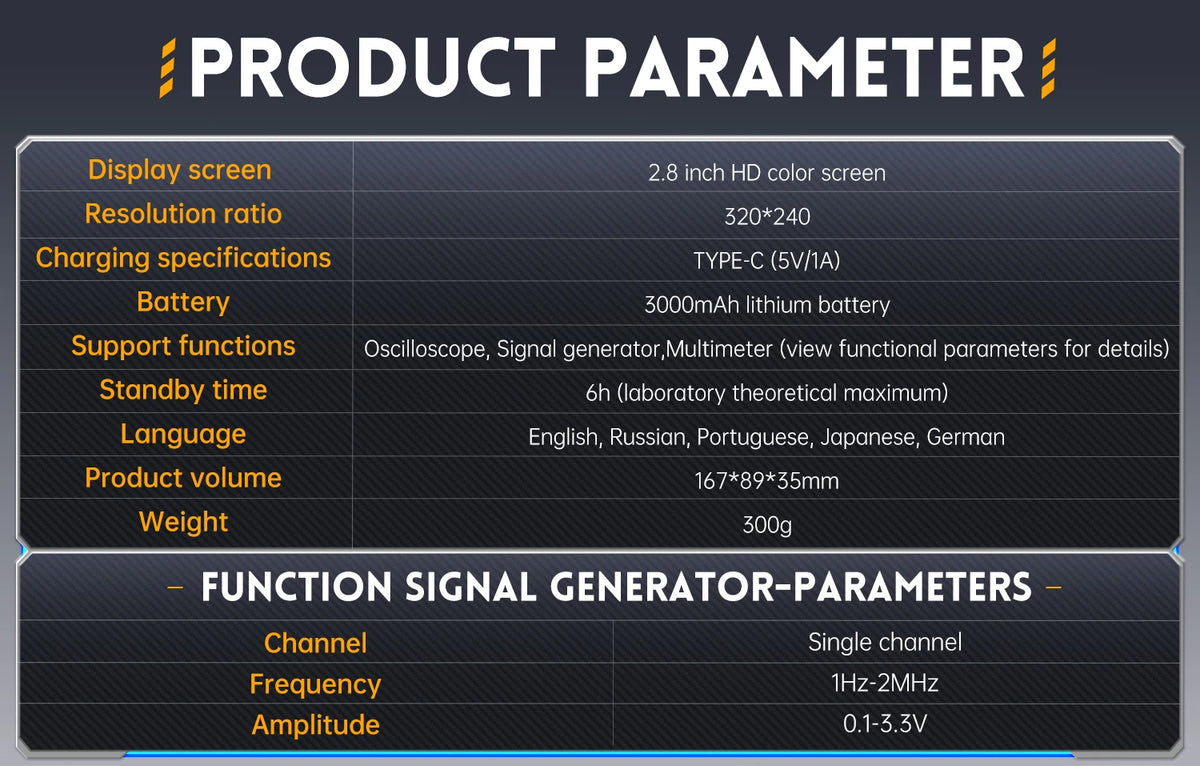 FNIRSI 2C23T 2C53T Upgrade 50MHz Handheld Digital Oscilloscope Multimeter Signal Generator  3 in 1 Dual Channel Automotive Tools