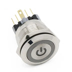 22mm Waterproof Metal Push Button Switch LED Light Black Momentary Latching Car Engine PC Power Switch 3V 5V 12V 24V 110V 220V