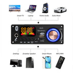 160W Amplifier Bluetooth 5.1 MP3 Decoder Board 2*80W Audio Player 12V DIY MP3 Player Car FM Radio Module TF USB Mic Record Call