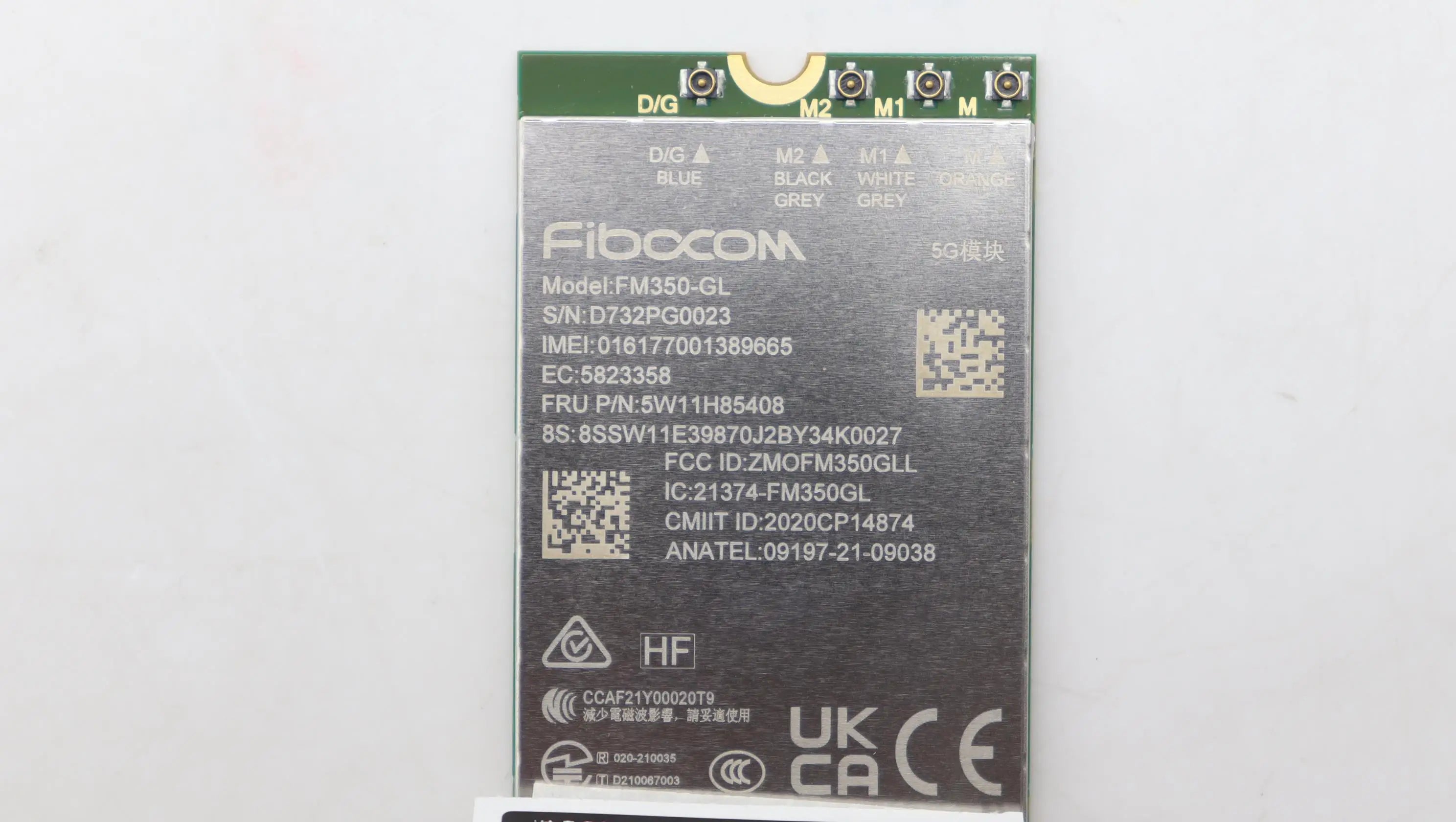 Fibocom FM350-GL 5G Module for Thinkpad X1 Yoga 8th Gen Laptop 5W11H85408