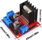 DC Gearbox Motor TT Motor 200RPM Tire Wheel DC 3-6V 1:48 Male Connector with 1Pc L298N Motor Drive Controller Board for Arduino