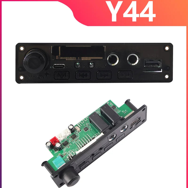 10W Low Voltage Amplifier Board Bluetooth 5.0 MP3 Decoder 3.7V-5V with USB/TF/FM Recording Call for Car Audio DIY Projects