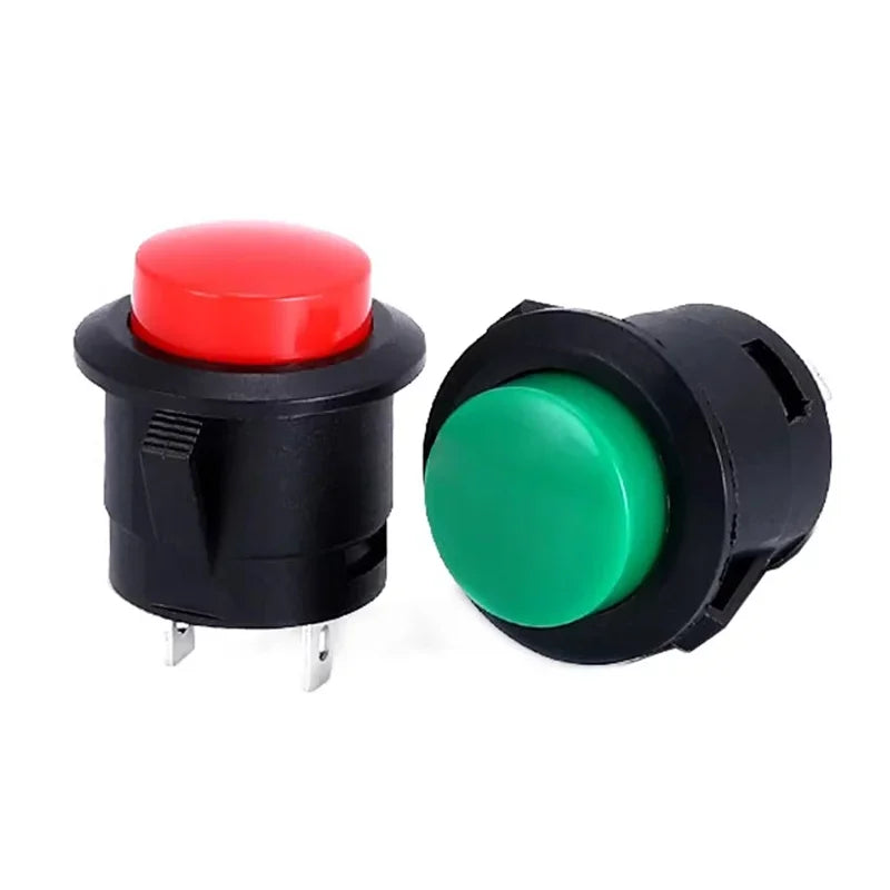 5/20PCS R13-507 Snap on Button Inching 16MM Round Lockless Self Reset Switch Panel Mounting