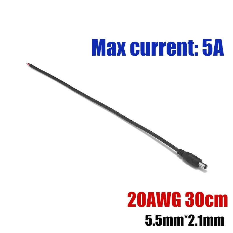 1-100pcs DC Power Pigtail Cable 5.5 2.1mm Female Male Plug 5V 12V Jack Connector Wire For CCTV Camera LED Strip Power Adapter