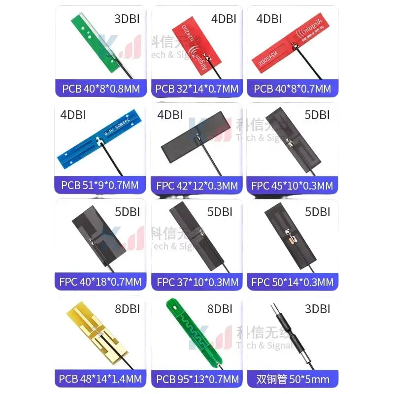 5Pcs/Lot 2.4G 5G 5.8G Dual Frequency With Built-in FPC Soft Board Wifi Bluetooth PCB Patch High Gain Antenna