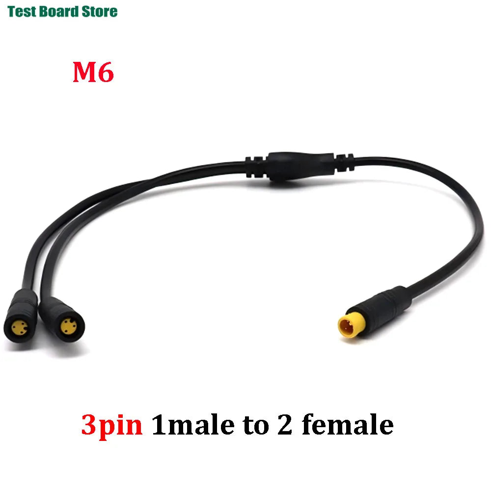  M6/M8 1 male to 2 female 2/3/4/5/6 pin Ebike DC splitter sensor Connector 40CM Cable Electric Bicycle Butt Joint ebike Plug