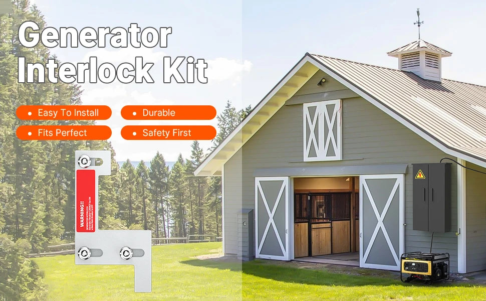 Generator Interlock Kit Fit for ITE, Murray, Gould, Thomas, Siemens and Betts, 150 or 200 Amp Panels 1 1/4 Inch Spacing Between