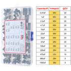 16V 25V 35V 50V 0.1uF to 2200uF DIP SMD Aluminum Electrolytic Capacitors Assortment Kit Set