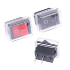 5Pcs Black Push Button Mini Switch 2Pin Snap-in On/Off Rocker Switch With Waterproof Cover