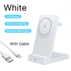 Magnetic Fast Wireless Charger Station For Magsafe iPhone 16 15 14 13 12 Pro Max Desktop Foldable Smartphone Charging Stand Dock