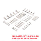200pcs Electronic Wire Pressing Terminals, XH2.54 PH2.0 CH3.96 VH3.96 KF2510 Dupont SM ZH1.5 JST SH1.0 Connectors Metal Pins