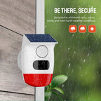 Outdoor Solar Alarm PIR Infrared Motion Sensor 120dB Siren Sound Light Flash Waterproof Security Protection for Yard