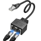 RJ45 8P8C Eight Core Network Cable Splitter Network Tee 1 Male to 2 Female Adapter Network Extender CAT6/CAT5