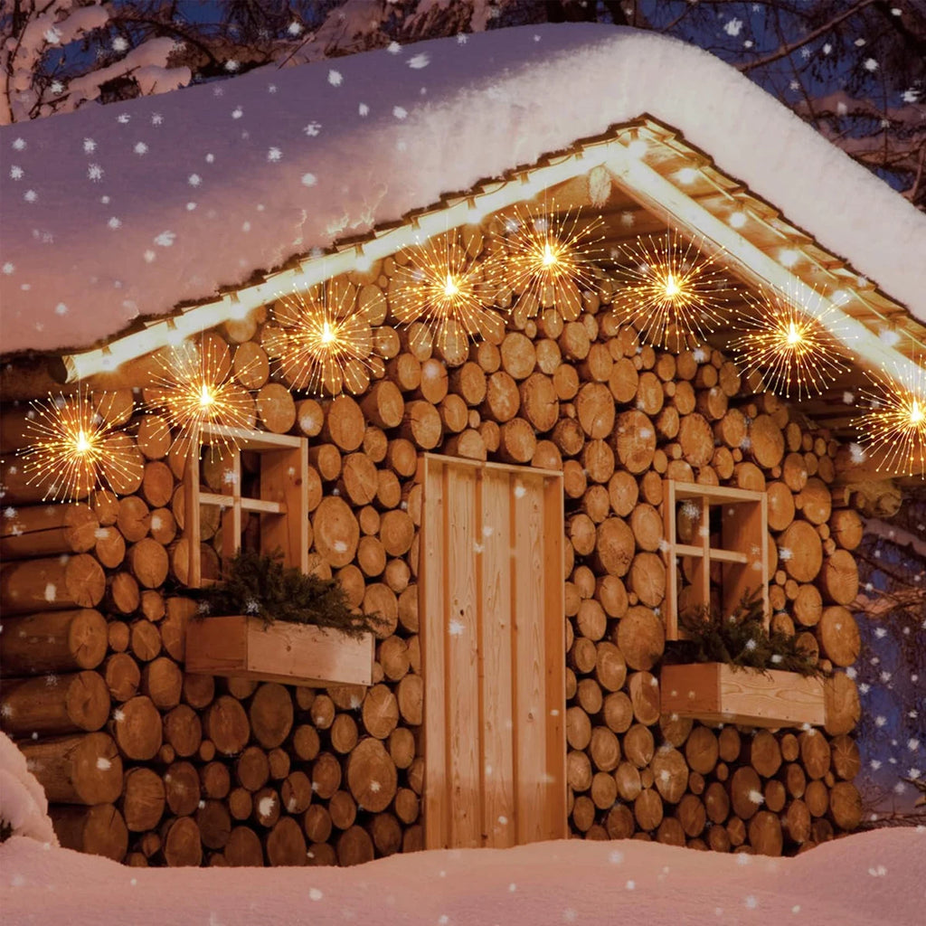 Solar Firework Lights Outdoor  - 90/150/200 LEDs, 8 Modes, Copper Wire Hanging Fairy Lights For Yard, Patio, Tent,Party,Xmas