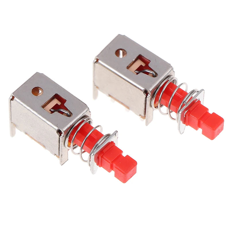10pcs PS-22F03 Right Angle PCB Latching Push Button Switch DPDT Double Pole 6 Pin Self-locking Key Power Switches