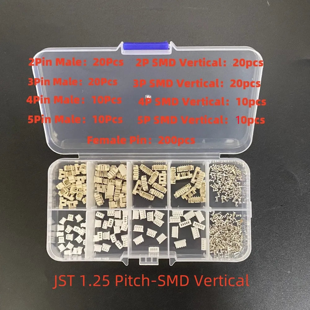 1Box JST SH 1.0MM / JST 1.25mm / PH 2.0mm / XH2.54mm /VH/SM/KF2510 Male Plug Female Socket Housing Crimp Terminal Connector Kit