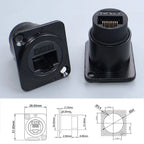 YanXI 1pc Round Socket Module D Type RJ45 Straight Through Network Type-C USB2.0 USB3.0 Connector Panel Mounting HDMI-Jack CAT6