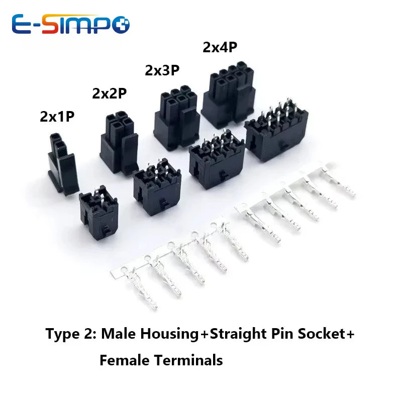10Sets MX3.0mm Micro-Fit 3.0mm Double Row 2*1P- 2*12Pin Mini 5559/43020 Housing Receptacle Terminal Straight RA Wafer Connector